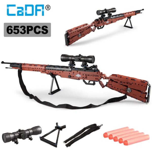 Cada 653PCS SWAT Military 98K Sniper Rifle Building Blocks – Realistic ... #29