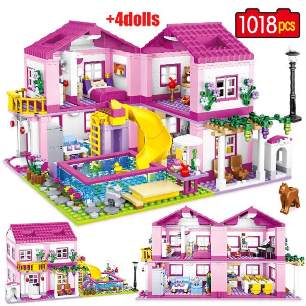 ZKZC City Summer Villa House Building Blocks – 1018PCS Double-St... #200003886