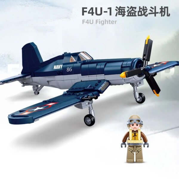 550PCS WW2 F4U-1 Corsair Fighter Building Blocks – Pacific War Military... #29