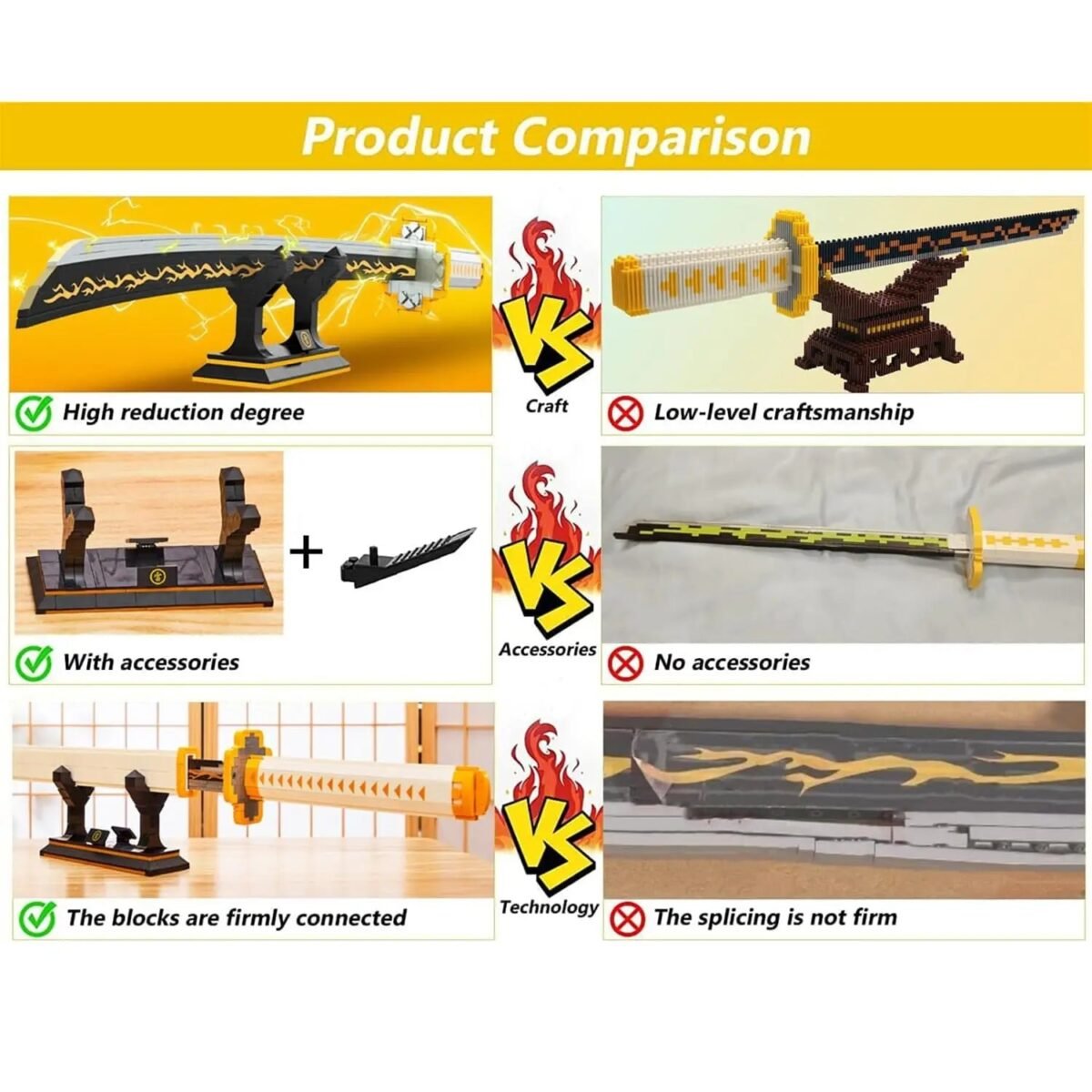 956PCS Demon Slayer Sword Building Block Set – 39-Inch Samurai S... #200006153 - Image 2