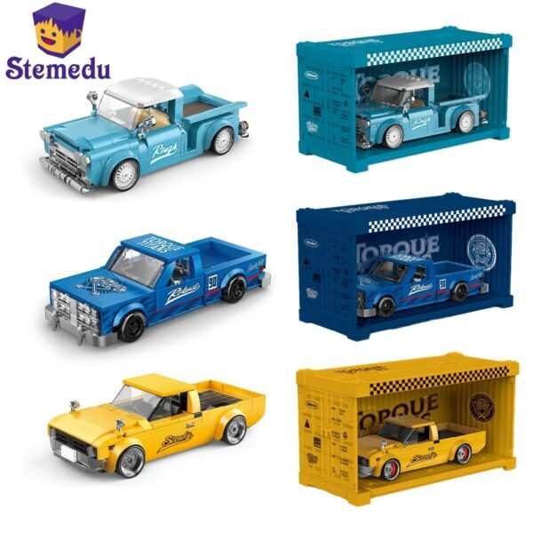 MOC City Car Retro Pickup Truck – Speed Champion Racer Vehicle with Di... #193