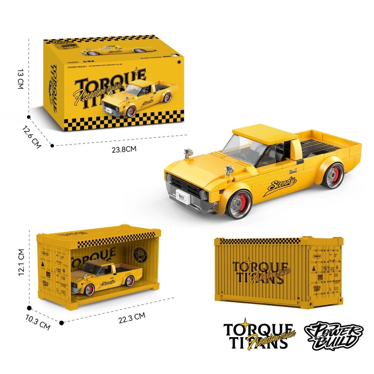 MOC City Car Retro Pickup Truck – Speed Champion Racer Vehicle with Di... #193 - Image 4