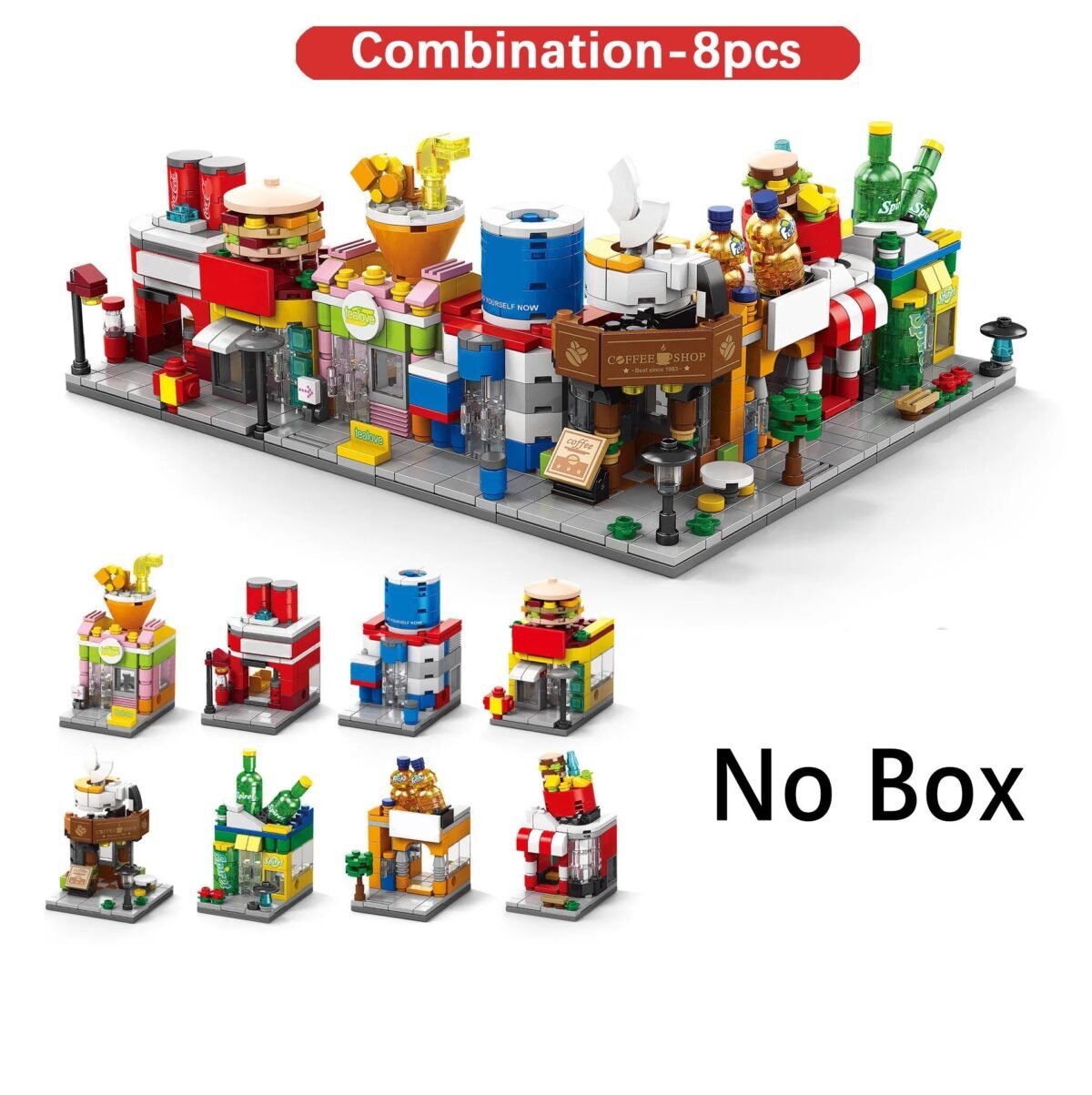 City Mini Shop Supermarket Street View Building Blocks Set – Ham... #200003886 - Image 8