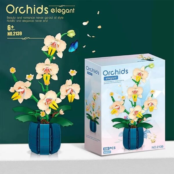 Romantic Orchid Flowers Bouquet Building Blocks – Bonsai Style DIY Plan... #29