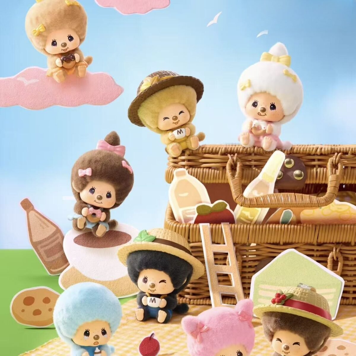 Monchhichi Mon Mon Farm Classic Coffee Series Face Flip Flocked Pendant Blind Box - Image 2