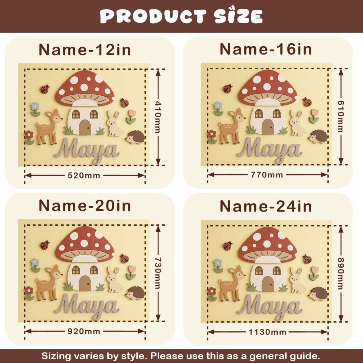 Personalized Wooden Nursery Name Sign – Cute Animal Themes – Style D - Image 7