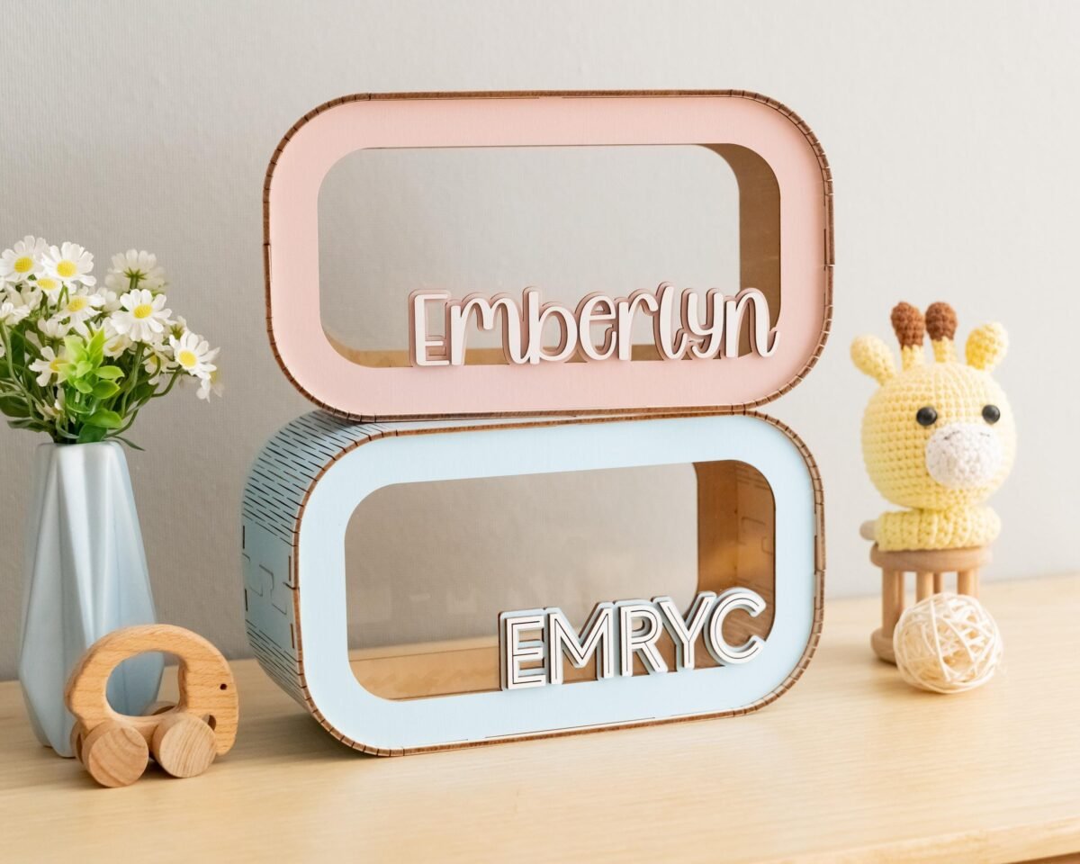 Personalized Wooden Piggy Bank for Kids #54879 - Image 3