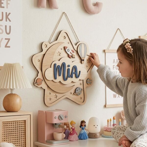 Personalized Kids Name Sign for Door & Wall – Style A
