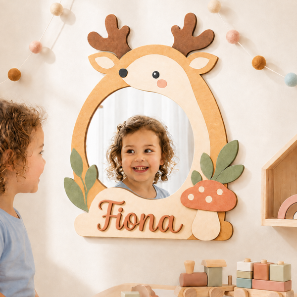 Personalized Animal Nursery Mirror for Baby