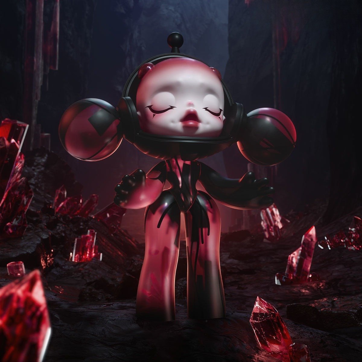 11902367269182 MEGA SKULLPANDA 400% Red Crystal #11902367269182 - Image 1