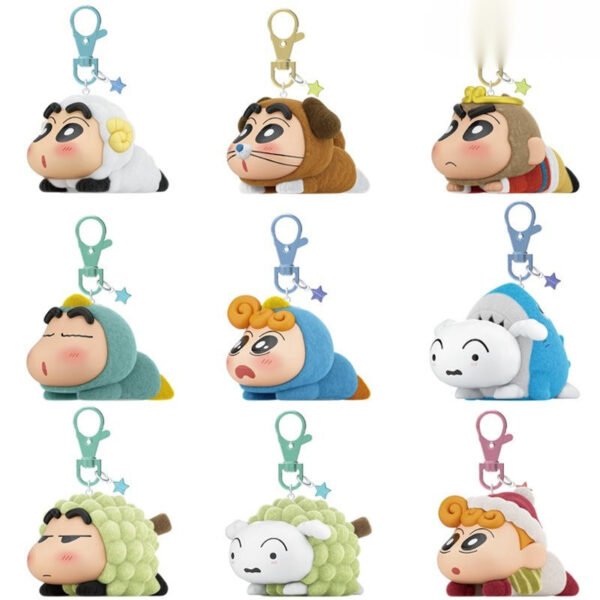 Crayon Shin-chan Flocked Lying-down Party Pendant #12213954249022