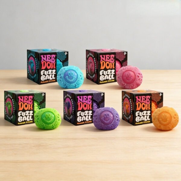 NeeDoh Schylling Fuzz Ball Flower Power Squishy Stress Toy