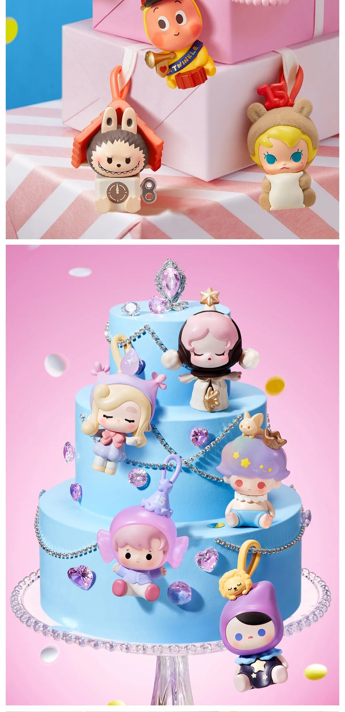 POPMART,Labubu,Babythree,CryingBaby,DIMOO,MOLLY,The Monsters,Skullpanda,Mokoko,zimomo,Sonny Angel,Sanrio ,disney,miniso,Pokemon,Liila cat,Blind Box