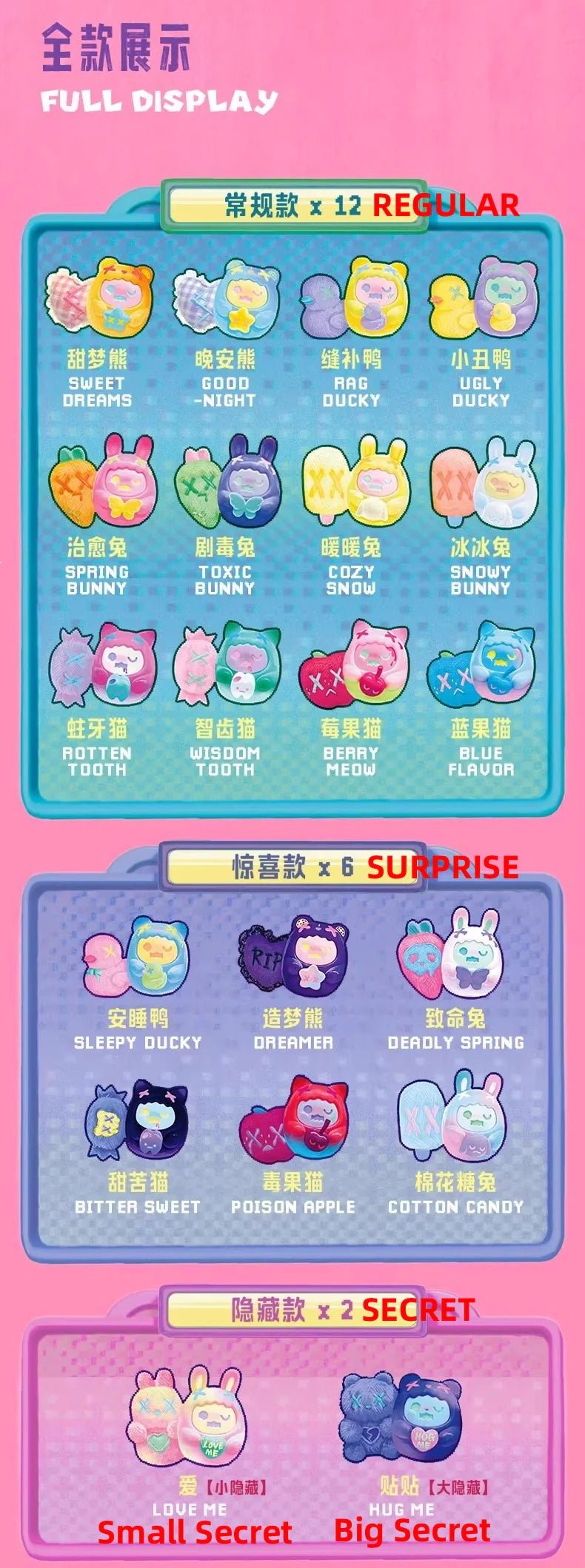 POPMART,Labubu,Babythree,CryingBaby,DIMOO,MOLLY,The Monsters,Skullpanda,Mokoko,zimomo,Sonny Angel,Sanrio ,disney,miniso,Pokemon,Liila cat,Blind Box