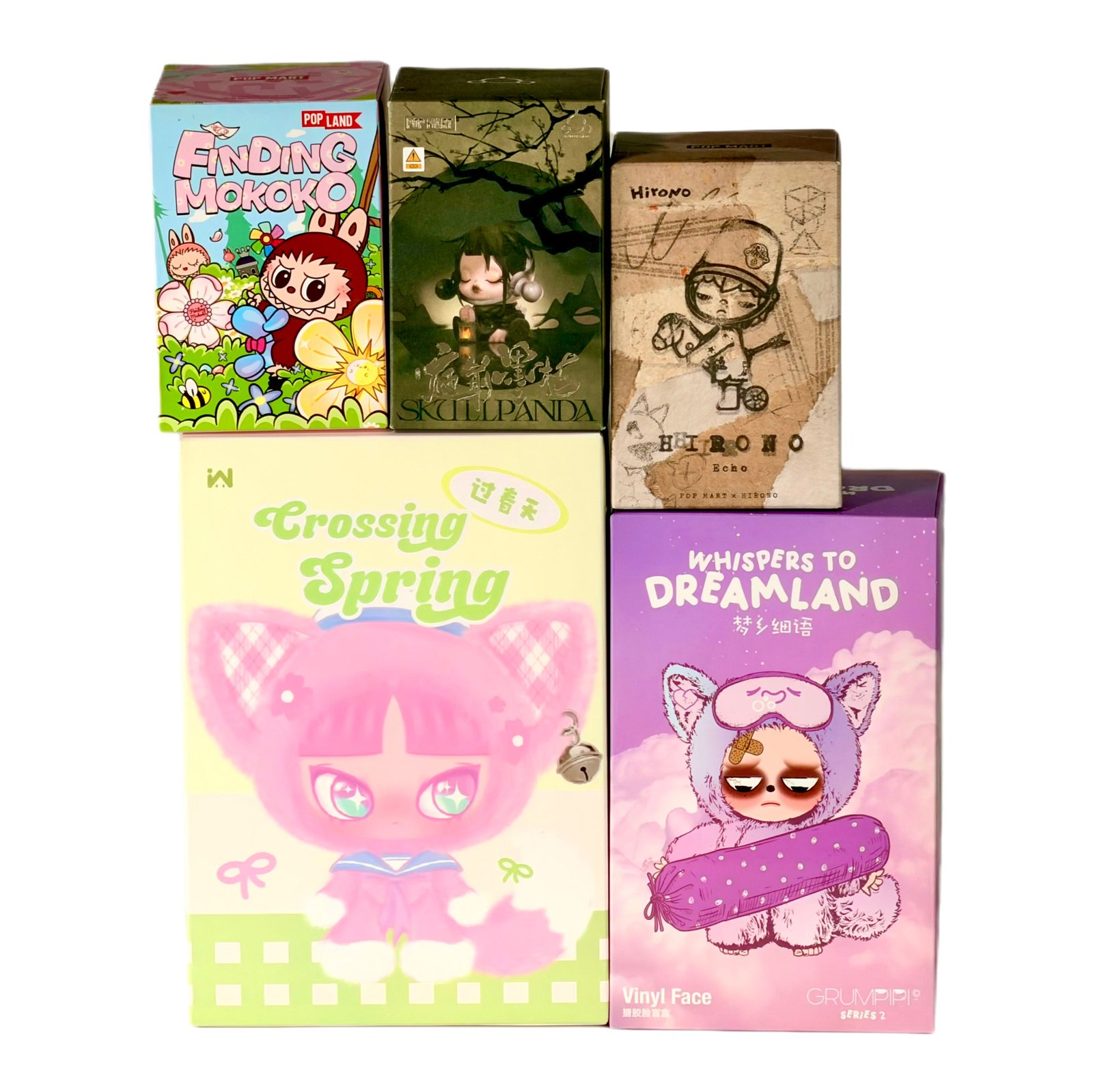 POPMART,Labubu,Babythree,CryingBaby,DIMOO,MOLLY,The Monsters,Skullpanda,Mokoko,zimomo,Sonny Angel,Sanrio ,disney,miniso,Pokemon,Liila cat,Blind Box