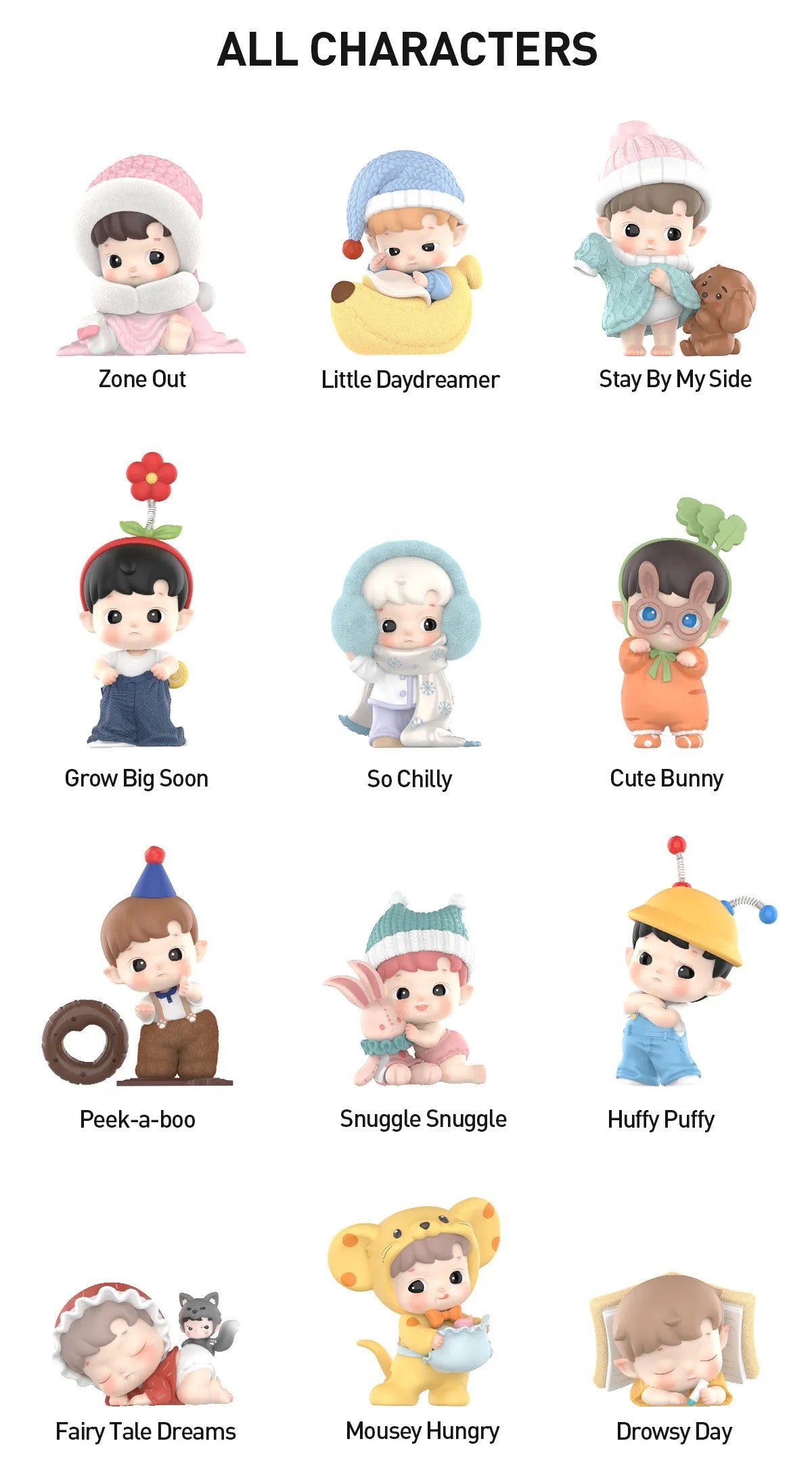 POPMART,Labubu,Babythree,CryingBaby,DIMOO,MOLLY,The Monsters,Skullpanda,Mokoko,zimomo,Sonny Angel,Sanrio ,disney,miniso,Pokemon,Liila cat,Blind Box