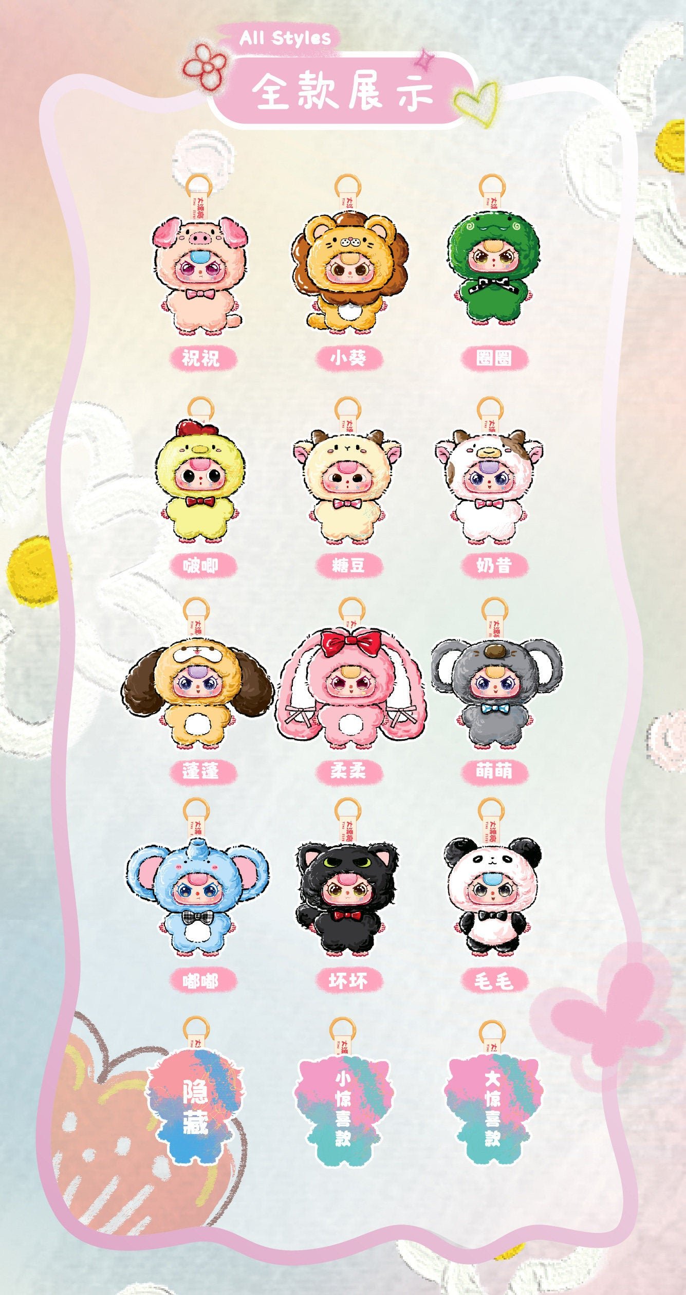 POPMART,Labubu,Babythree,CryingBaby,DIMOO,MOLLY,The Monsters,Skullpanda,Mokoko,zimomo,Sonny Angel,Sanrio ,disney,miniso,Pokemon,Liila cat,Blind Box