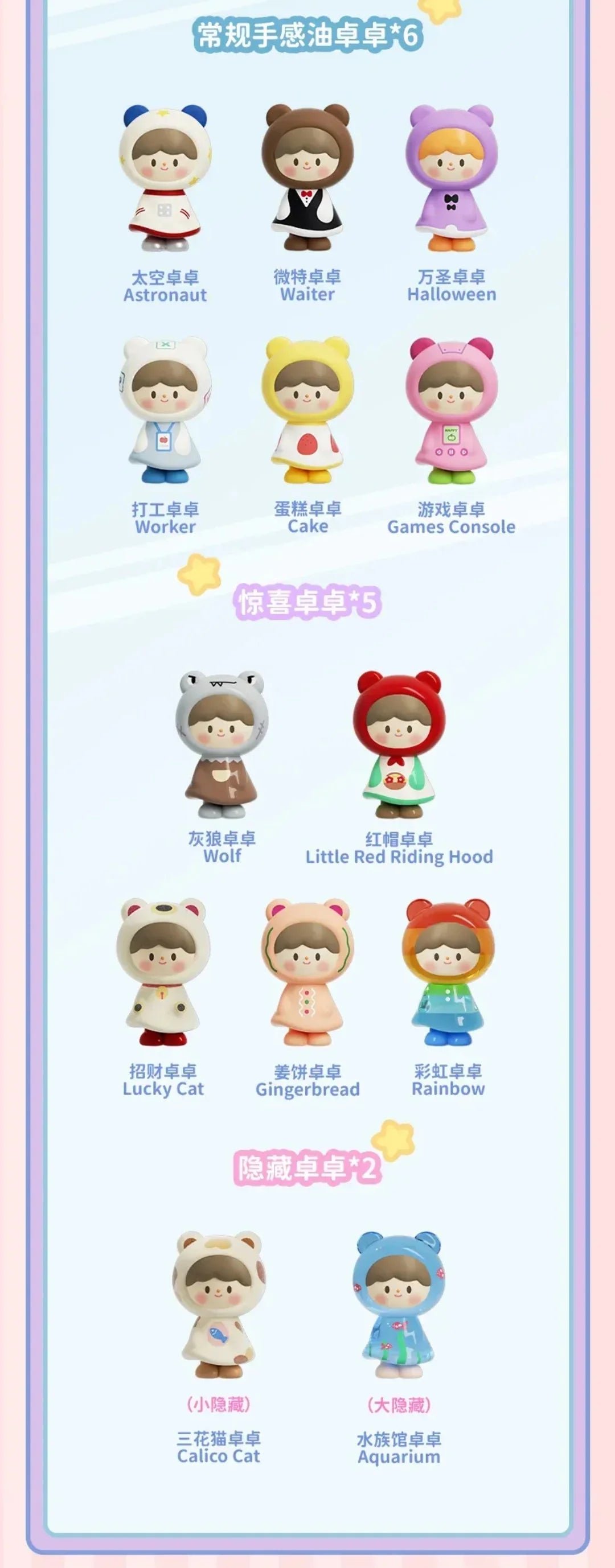 POPMART,Labubu,Babythree,CryingBaby,DIMOO,MOLLY,The Monsters,Skullpanda,Mokoko,zimomo,Sonny Angel,Sanrio ,disney,miniso,Pokemon,Liila cat,Blind Box