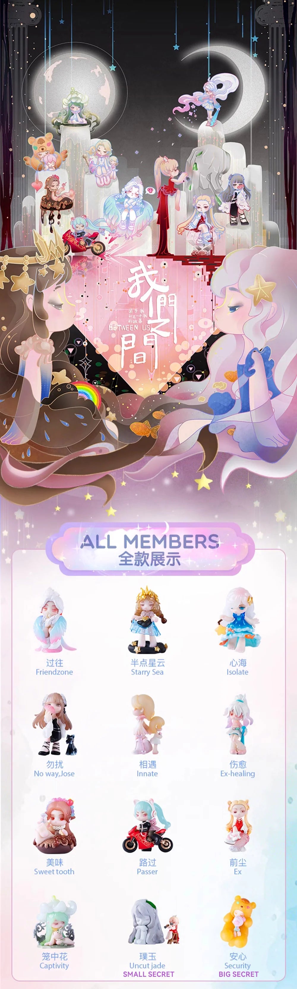 POPMART,Labubu,Babythree,CryingBaby,DIMOO,MOLLY,The Monsters,Skullpanda,Mokoko,zimomo,Sonny Angel,Sanrio ,disney,miniso,Pokemon,Liila cat,Blind Box