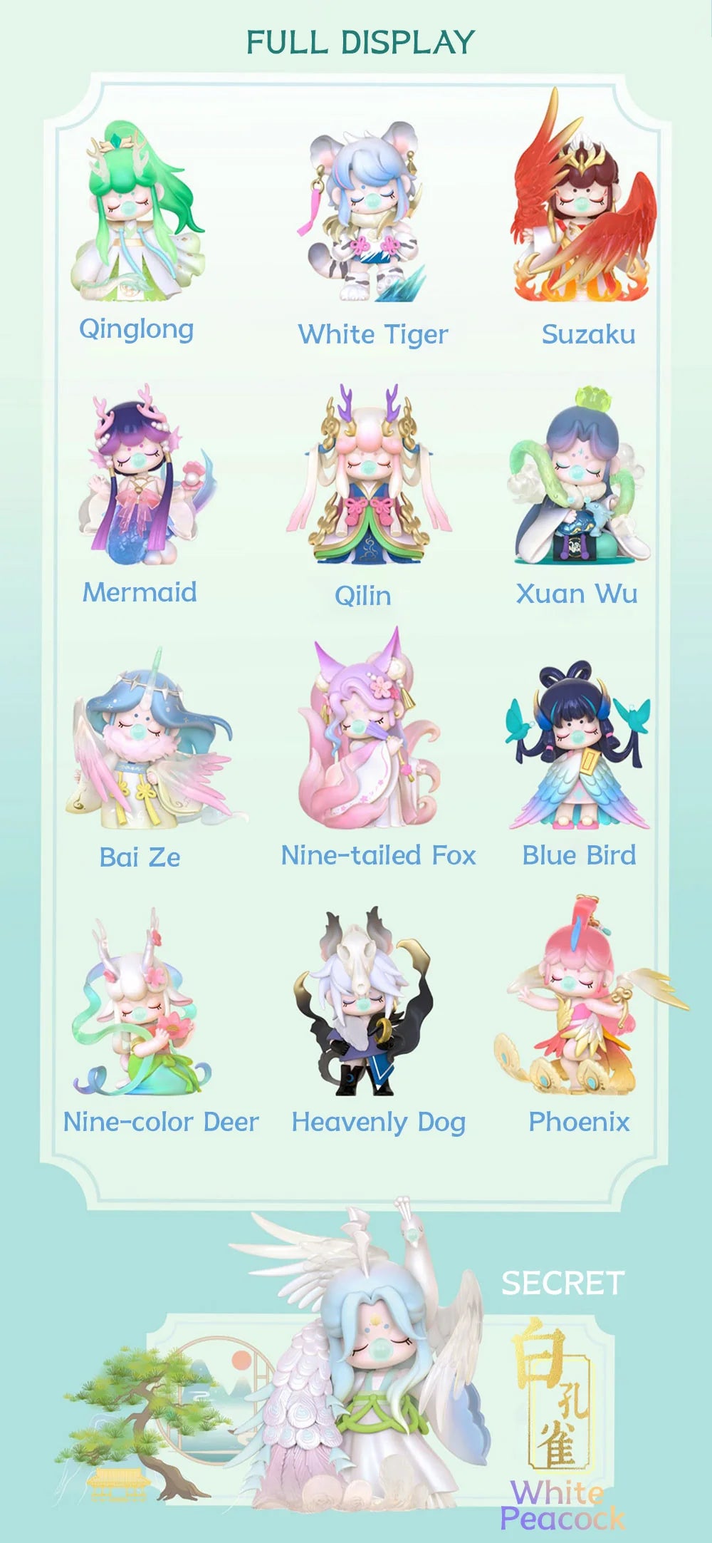 POPMART,Labubu,Babythree,CryingBaby,DIMOO,MOLLY,The Monsters,Skullpanda,Mokoko,zimomo,Sonny Angel,Sanrio ,disney,miniso,Pokemon,Liila cat,Blind Box