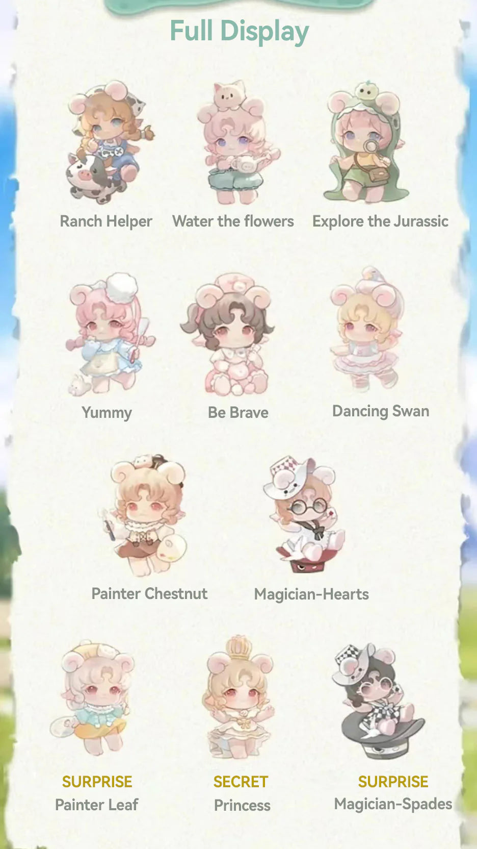 POPMART,Labubu,Babythree,CryingBaby,DIMOO,MOLLY,The Monsters,Skullpanda,Mokoko,zimomo,Sonny Angel,Sanrio ,disney,miniso,Pokemon,Liila cat,Blind Box