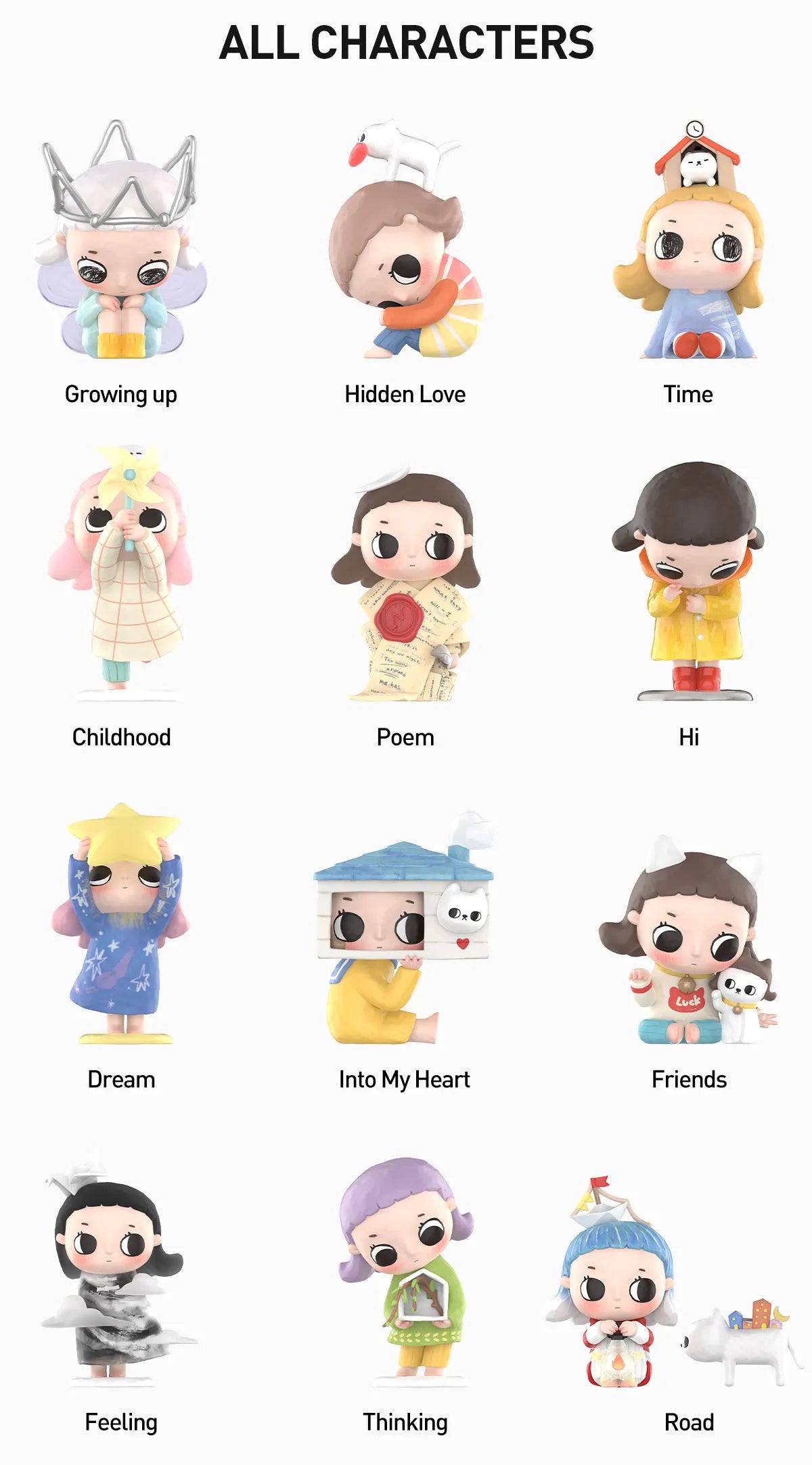 POPMART,Labubu,Babythree,CryingBaby,DIMOO,MOLLY,The Monsters,Skullpanda,Mokoko,zimomo,Sonny Angel,Sanrio ,disney,miniso,Pokemon,Liila cat,Blind Box