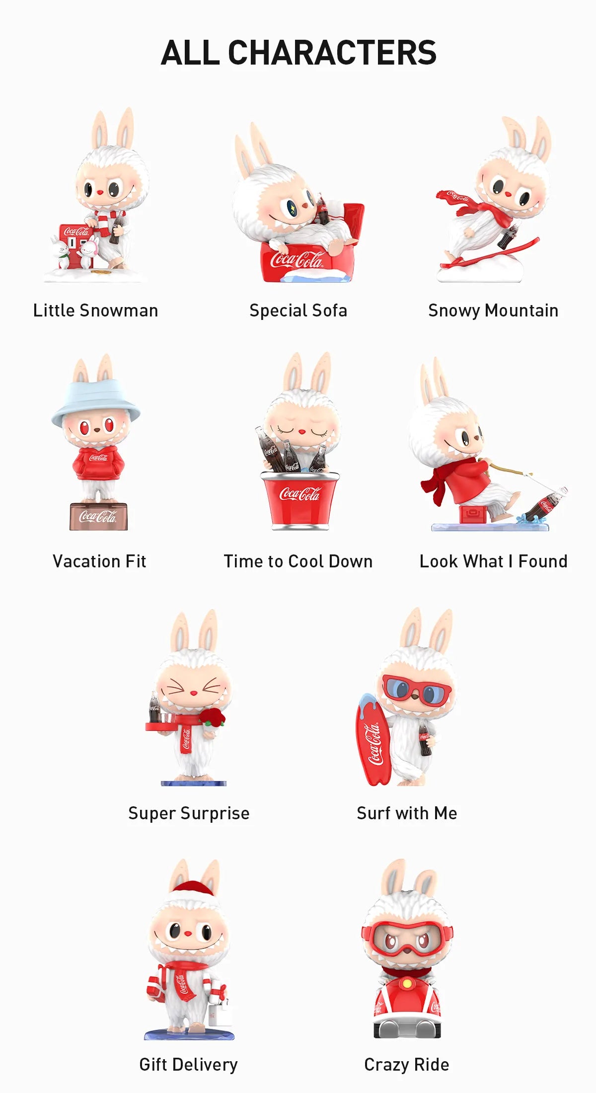 POPMART,Labubu,Babythree,CryingBaby,DIMOO,MOLLY,The Monsters,Skullpanda,Mokoko,zimomo,Sonny Angel,Sanrio ,disney,miniso,Pokemon,Liila cat,Blind Box