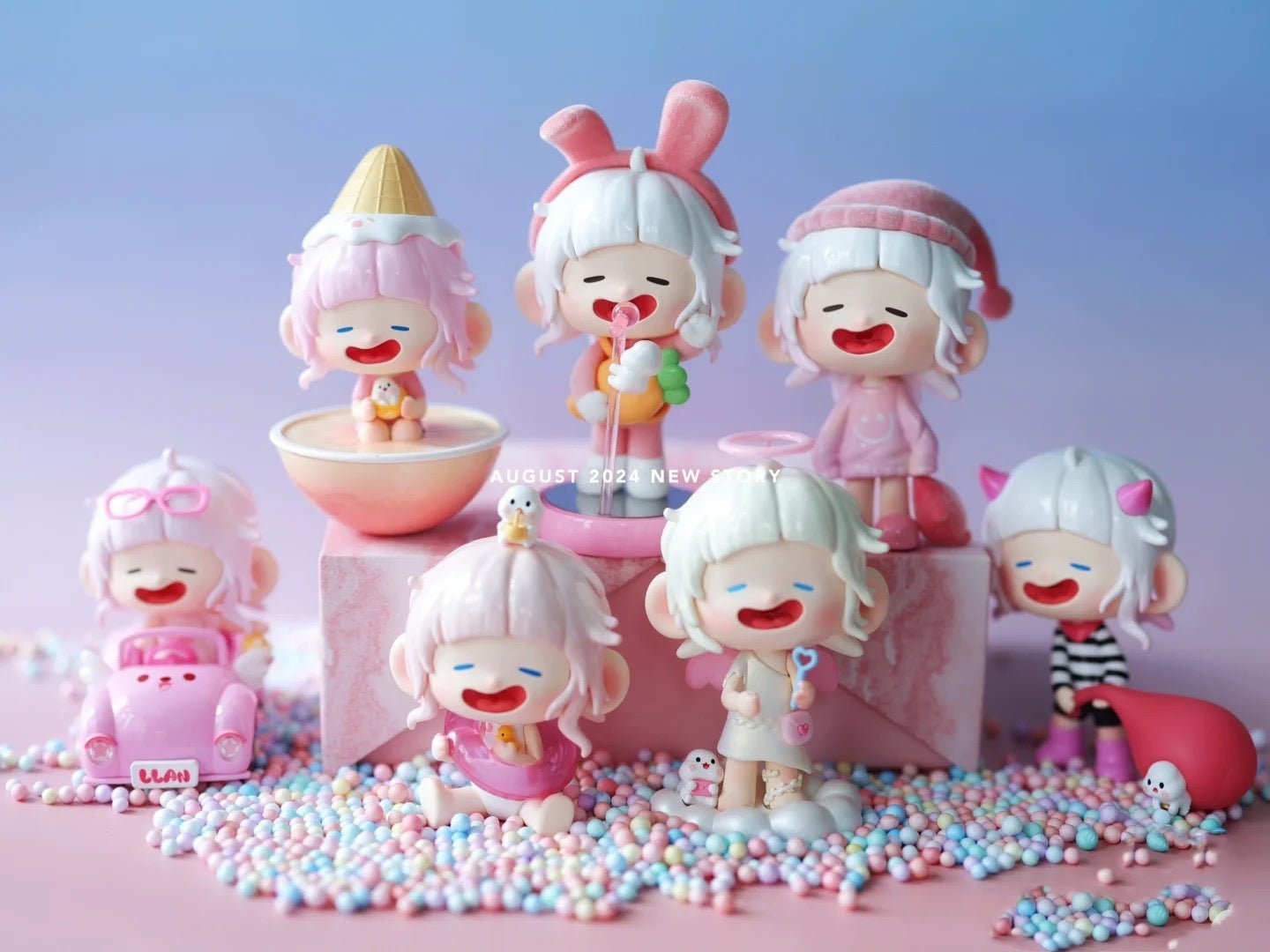 POPMART,Labubu,Babythree,CryingBaby,DIMOO,MOLLY,The Monsters,Skullpanda,Mokoko,zimomo,Sonny Angel,Sanrio ,disney,miniso,Pokemon,Liila cat,Blind Box
