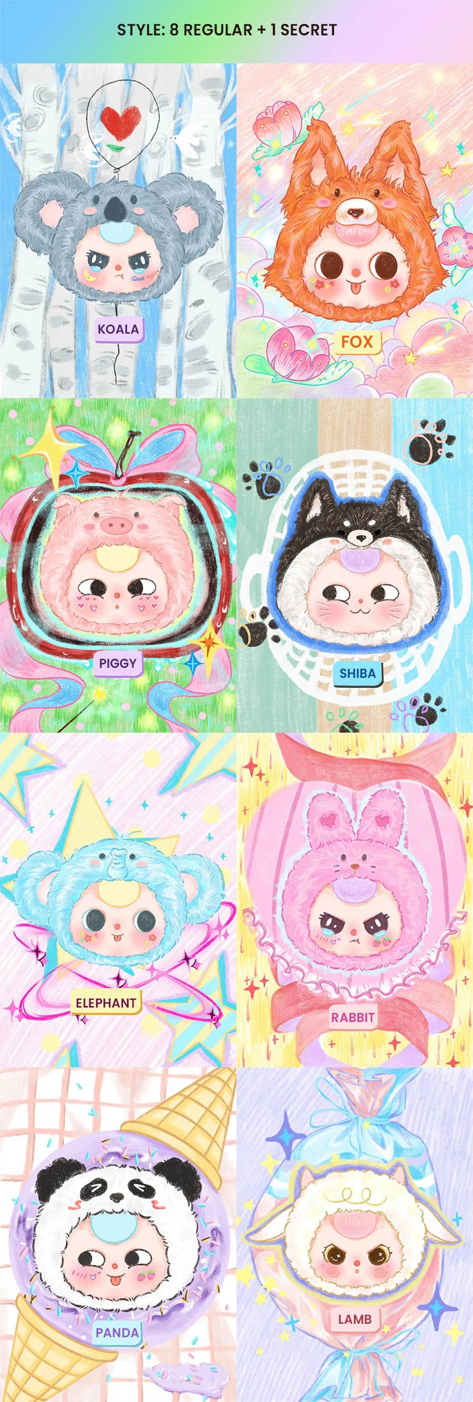 POPMART,Labubu,Babythree,CryingBaby,DIMOO,MOLLY,The Monsters,Skullpanda,Mokoko,zimomo,Sonny Angel,Sanrio ,disney,miniso,Pokemon,Liila cat,Blind Box